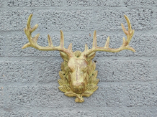 Wall ornament Deer - green/brown - cast iron