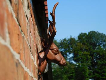 Wandornament Hirschkopf - Braun - Gusseisen