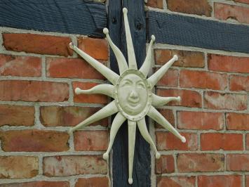Wall ornament old-white sun, metal.