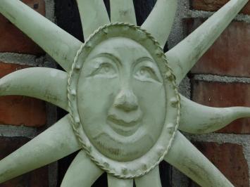 Wall ornament old-white sun, metal.