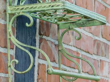 Vintage Wandrek met Haken - Old Green -  Smeedijzer