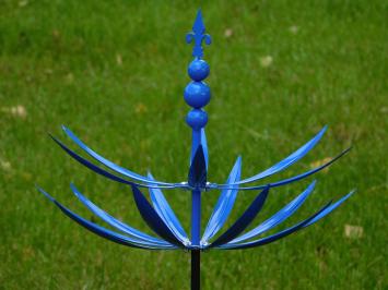 Garden stake Wind spinner - Blue - Metal