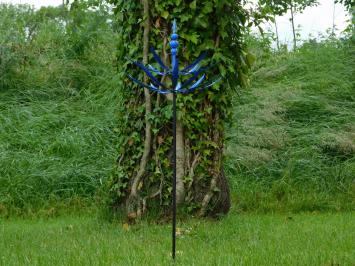 Gartenpfahl  Windspinner - Blau - Metall