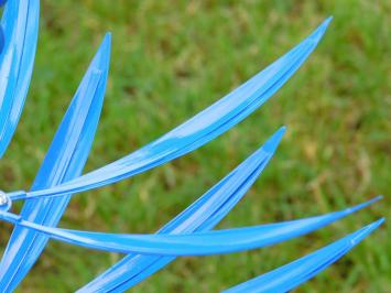 Garden stake Wind spinner - Blue - Metal