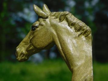 Beeld Paard - olijfgroen - massief ijzer