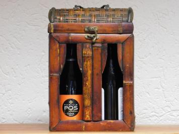 Vintage Weinkiste für 2 Flaschen - Holz - Klassisch