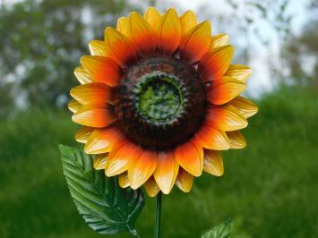 Handmade Sunflower - garden stick 84 cm - metal