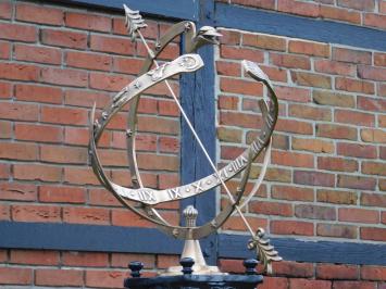 Exclusive Brass Sundial on Alu Base - Square with Round Foot