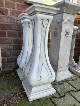 Ornate Pedestal - Narrow Design - 70 cm - Solid Stone